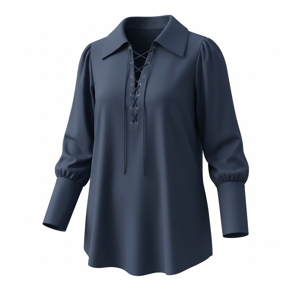 Sz Large NWT Navy Fansplusfriend Renaissance Top Steampunk Gothic Medieval - Picture 13 of 14
